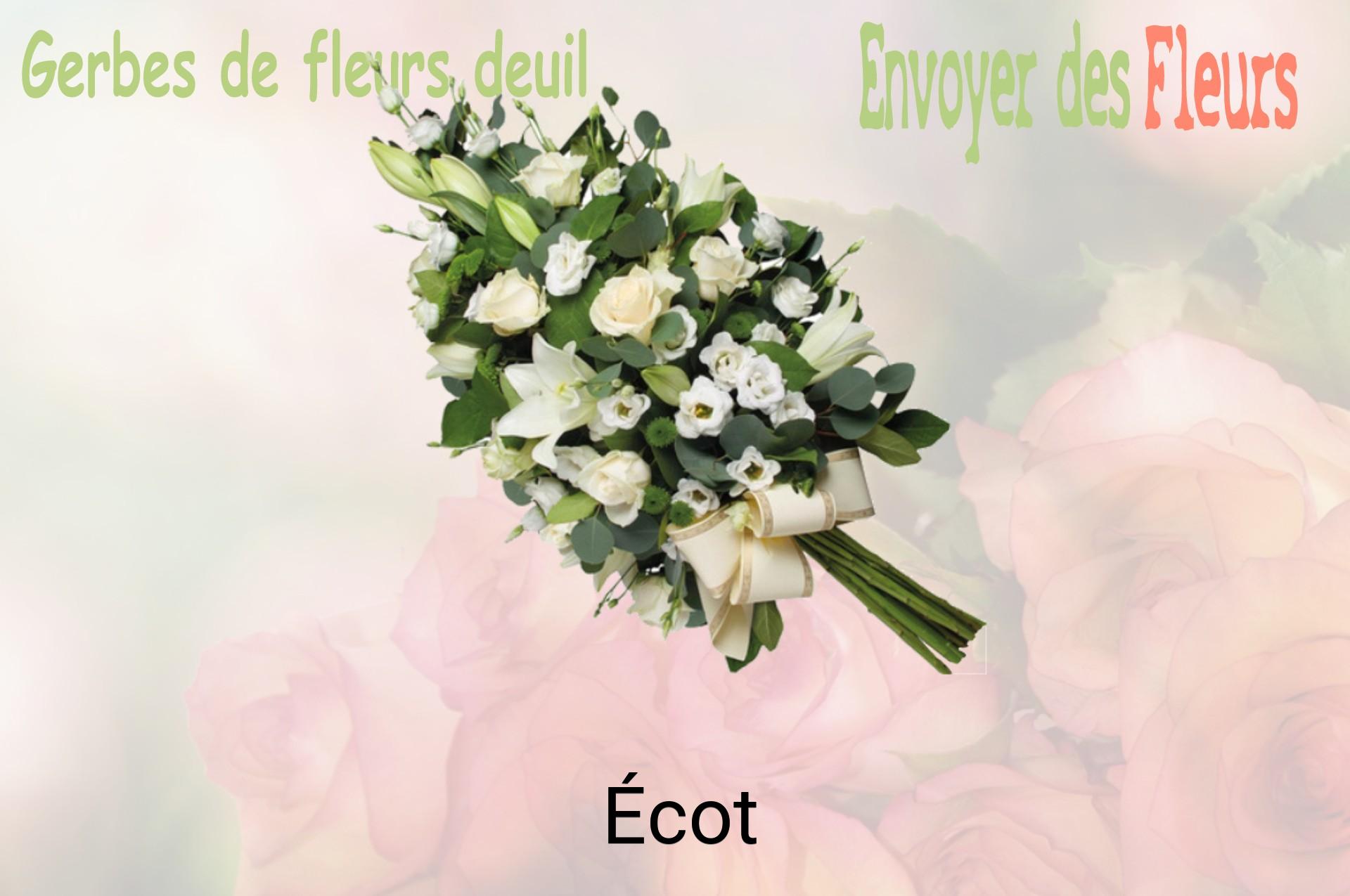 Gerbe de fleurs de deuil livrée à Écot